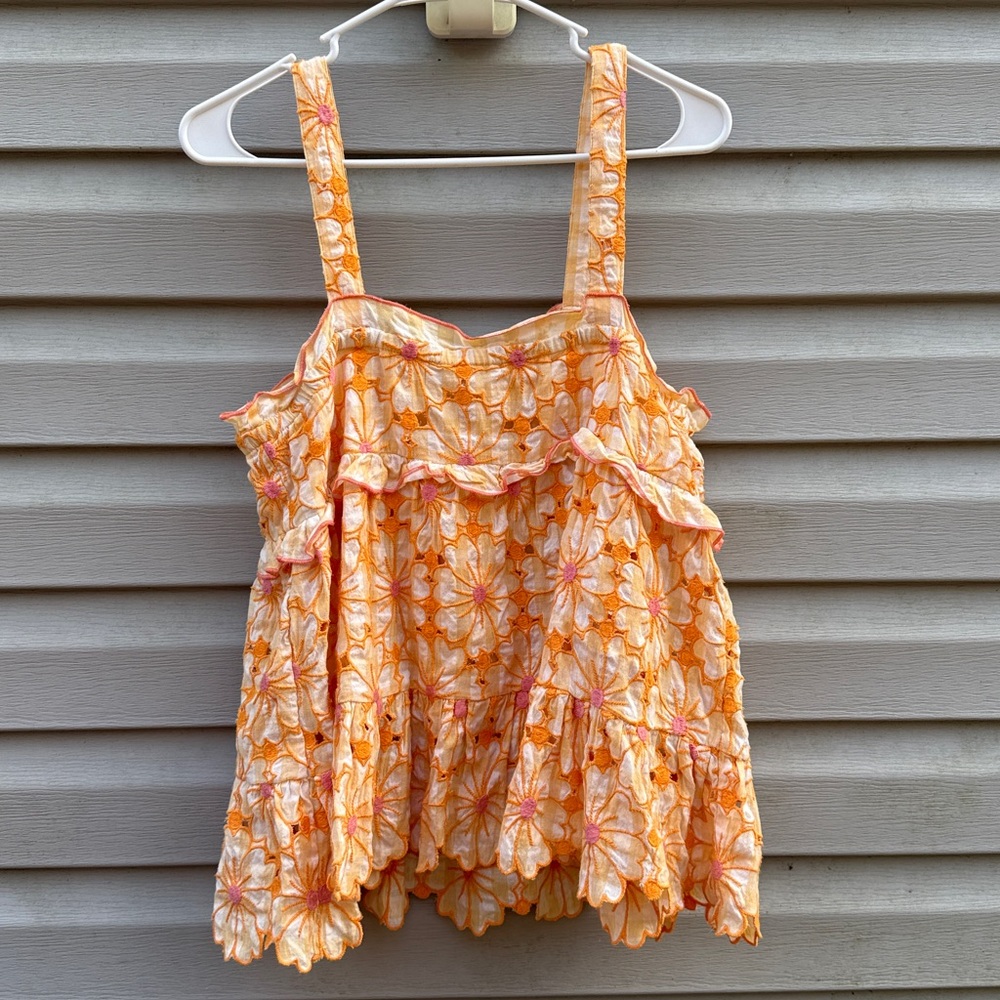 Anthropologie | Embroidered Flower Print Tank size Medium - Picture 5 of 5